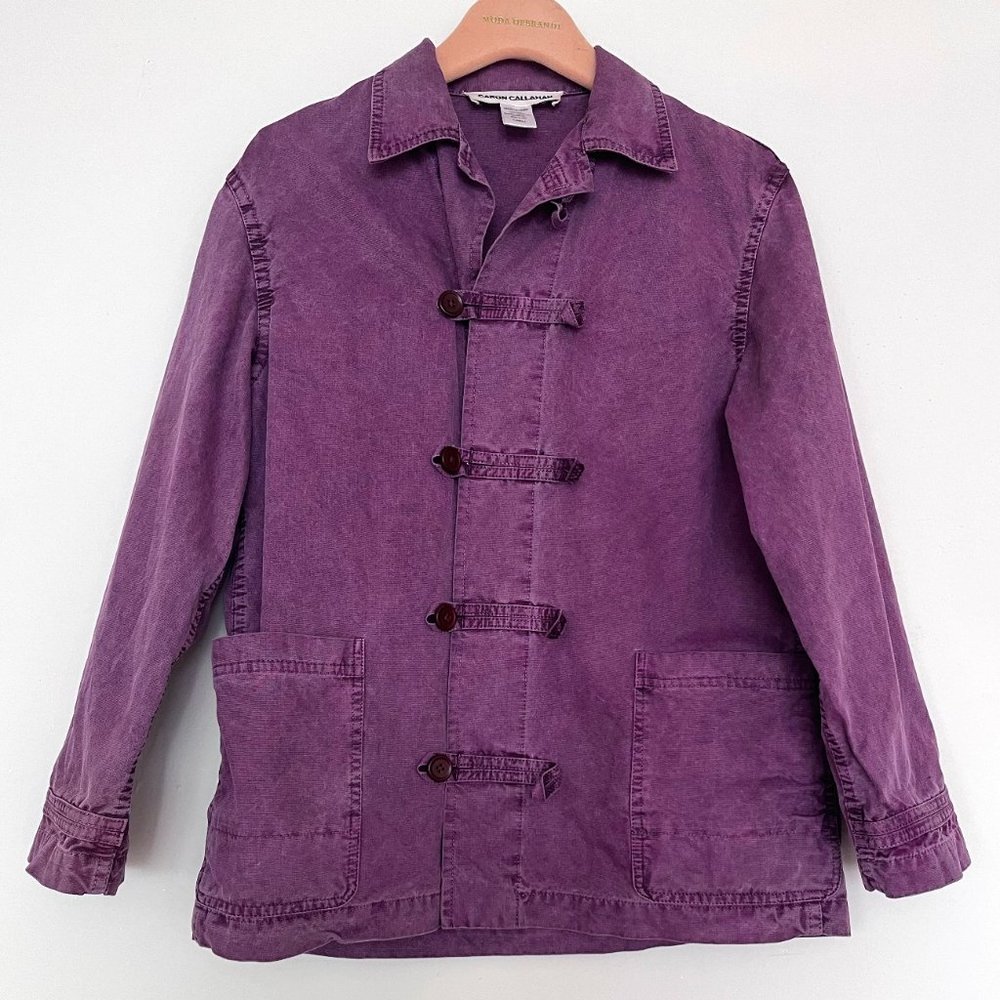 Caron Callahan Garment Dyed Purple Utility Jacket